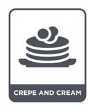 crepe and cream icon in trendy design style. crepe and cream icon isolated on white background. crepe and cream vector icon simple royalty free illustration crepe and cream icon in trendy design style. crepe and cream icon isolated on white background. crepe and cream vector icon simple royalty free illustration