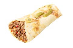 Crepe stuffed with fried mince stock photos Crepe stuffed with fried mince stock photos