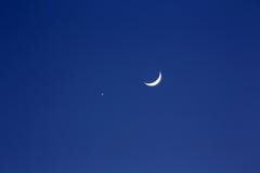 Crescent moon and planet venus royalty free stock images Crescent moon and planet venus royalty free stock images