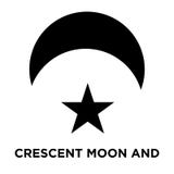 Crescent Moon and Star icon vector isolated on white background, logo concept of Crescent Moon and Star sign on transparent royalty free illustration Crescent Moon and Star icon vector isolated on white background, logo concept of Crescent Moon and Star sign on transparent royalty free illustration