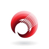 Crescent Shaped Striped Abstract Icon illustration de vecteur Crescent Shaped Striped Abstract Icon illustration de vecteur