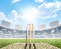 Cricket Stadium And Wickets Royalty Free Stock Image Cricket Stadium And Wickets Royalty Free Stock Image