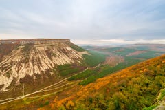 Crimea peninsula, autumn landscape - view of Table Mountain in B royalty free stock image Crimea peninsula, autumn landscape - view of Table Mountain in B royalty free stock image