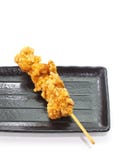 Crispy Deep Fried Chicken With Skewer Stock Photo