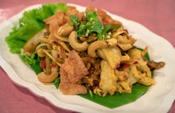 Crispy salad ,Crispy Fish Maw in Spicy Salad ,Hot & tangy salad royalty free stock photo Crispy salad ,Crispy Fish Maw in Spicy Salad ,Hot & tangy salad royalty free stock photo