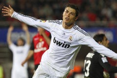 Cristiano Ronaldo nach dem Schuss eines Tors stockbilder Cristiano Ronaldo nach dem Schuss eines Tors stockbilder