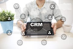 CRM Het concept van het klantrelatiebeheer De klantendienst en verhouding stock foto CRM Het concept van het klantrelatiebeheer De klantendienst en verhouding stock foto
