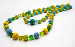 Crocheted Colorful Necklace Stock Photos Crocheted Colorful Necklace Stock Photos
