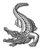 Crocodile. Hand drawn ethnic patterns. Alligator, animal sketch. Vector illustration Royalty Free Stock Images Crocodile. Hand drawn ethnic patterns. Alligator, animal sketch. Vector illustration Royalty Free Stock Images