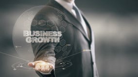 Croissance d'affaires avec le concept d'homme d'affaires d'hologramme illustration libre de droits Croissance d'affaires avec le concept d'homme d'affaires d'hologramme illustration libre de droits