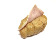Croissant met Ham en Kaas royalty-vrije stock foto Croissant met Ham en Kaas royalty-vrije stock foto