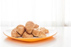 Croissants In A White Plate Royalty Free Stock Images