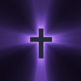 Croix avec les épanouissements légers pourprés illustration stock Croix avec les épanouissements légers pourprés illustration stock
