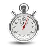 Cromo mecánico del contador de tiempo del reloj del cronómetro aislado Cromo mecánico del contador de tiempo del reloj del cronómetro aislado