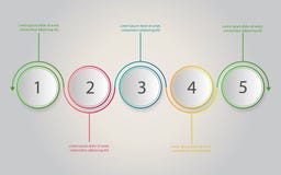 Cronologia Infographics Il concetto con 5 punti, numero di affari sceglie illustrazione di stock Cronologia Infographics Il concetto con 5 punti, numero di affari sceglie illustrazione di stock
