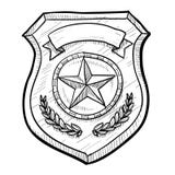 Croquis d'insigne de police ou de garantie illustration stock Croquis d'insigne de police ou de garantie illustration stock