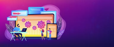 Cross platform bug founding concept banner header. royalty free illustration Cross platform bug founding concept banner header. royalty free illustration