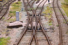 Cross rail tracks Royalty Free Stock Image Cross rail tracks Royalty Free Stock Image