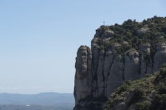 A cross on the top of Montserrat stock photography A cross on the top of Montserrat stock photography