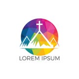 Baptist cross in mountain logo design. stock illustration Baptist cross in mountain logo design. stock illustration