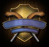 Crossed Pistols on a Shield with banners vector illustration