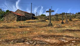 Crosses calvary in a rural village royalty free stock photo Crosses calvary in a rural village royalty free stock photo