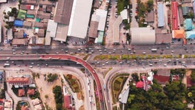 Crossing highway in rural area from a green plantation from a bird`s eye view in Thailand, top view stock photo Crossing highway in rural area from a green plantation from a bird`s eye view in Thailand, top view stock photo
