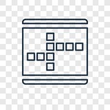 Crossword concept vector linear icon isolated on transparent background, Crossword concept transparency logo in outline style vector illustration Crossword concept vector linear icon isolated on transparent background, Crossword concept transparency logo in outline style vector illustration