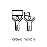 crowd March icon. Trendy modern flat linear vector crowd March i royalty free illustration crowd March icon. Trendy modern flat linear vector crowd March i royalty free illustration