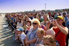 Crowd Spectators Aviation Show Royalty Free Stock Photography