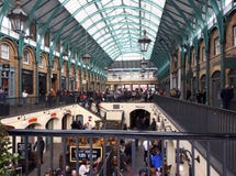 Crowded Covent Garden in London stock photos Crowded Covent Garden in London stock photos