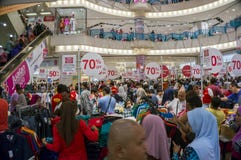 Crowded In Shopping Mall Stock Photo
