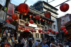 The crowded Jiu Fen in Taiwan royalty free stock image The crowded Jiu Fen in Taiwan royalty free stock image