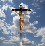 Crucifixion Jesus Christ Statue On The Sky Background Stock Images Crucifixion Jesus Christ Statue On The Sky Background Stock Images
