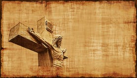 Crucifixion Of Jesus Parchment - Horizontal Royalty Free Stock Photography