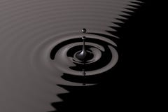 Crude Oil single splash with ripples