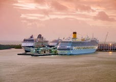 Cruise Ships At Dawn Royalty Free Stock Image Cruise Ships At Dawn Royalty Free Stock Image