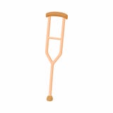 Wooden Crutch Icon, Cartoon Style Stock Vector - Illustration of