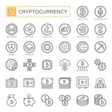 Cryptocurrency, bitcoin, blockchain - linea sottile minima icona 32pc stabilito, raccolta semplice di web delle icone di vettore Immagini Stock Cryptocurrency, bitcoin, blockchain - linea sottile minima icona 32pc stabilito, raccolta semplice di web delle icone di vettore Immagini Stock