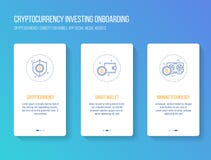 Cryptocurrency, das onboarding beweglichen APP-Durchlauf investiert, sortiert modernes, sauberes und einfaches Konzept aus Vektor lizenzfreie abbildung Cryptocurrency, das onboarding beweglichen APP-Durchlauf investiert, sortiert modernes, sauberes und einfaches Konzept aus Vektor lizenzfreie abbildung