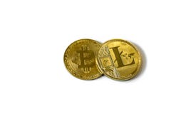 Cryptocurrency монеток изолированное на белой предпосылке стоковая фотография Cryptocurrency монеток изолированное на белой предпосылке стоковая фотография