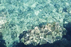 Crystal emerald water background. Clear crystal sea in Blue Lagoon, Comino, Malta Stock Image Crystal emerald water background. Clear crystal sea in Blue Lagoon, Comino, Malta Stock Image