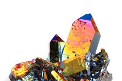 crystal with metal rainbow surface royalty free stock photos crystal with metal rainbow surface royalty free stock photos
