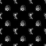CRÁNEO EN CASQUILLO CON NEGRO INCONSÚTIL DEL MODELO DEL CÓCTEL ilustración del vector CRÁNEO EN CASQUILLO CON NEGRO INCONSÚTIL DEL MODELO DEL CÓCTEL ilustración del vector