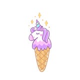 Crème glacée de licorne avec des étoiles sur le fond blanc illustration de vecteur Crème glacée de licorne avec des étoiles sur le fond blanc illustration de vecteur