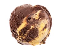 Crème glacée jaune et brune d'isolement sur le fond blanc photo stock Crème glacée jaune et brune d'isolement sur le fond blanc photo stock