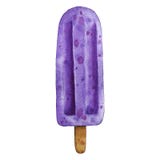 Crème glacée pourpre savoureuse de bâton d'aquarelle tirée par la main illustration stock Crème glacée pourpre savoureuse de bâton d'aquarelle tirée par la main illustration stock