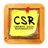 CSR. Żółty majcher na biuletynie. obrazy royalty free CSR. Żółty majcher na biuletynie. obrazy royalty free