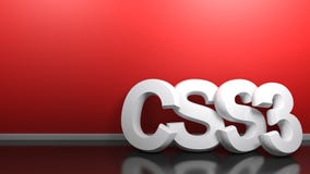 CSS3 white 3D write at red wall - 3D rendering stock illustration CSS3 white 3D write at red wall - 3D rendering stock illustration