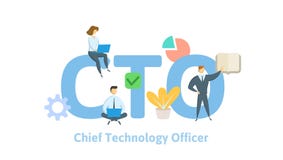 CTO, principal oficial de la tecnología Concepto con palabras claves, letras e iconos Ejemplo plano del vector en el fondo blanco libre illustration CTO, principal oficial de la tecnología Concepto con palabras claves, letras e iconos Ejemplo plano del vector en el fondo blanco libre illustration